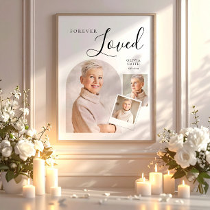 Gedenkbegräbnis Elegante Fotocollage für Mama Poster