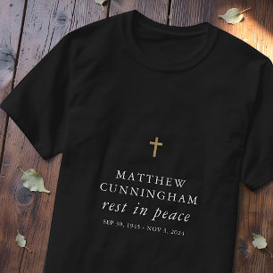 Gedenkbestattung Ruhe in Frieden Modern Einfaches  T-Shirt