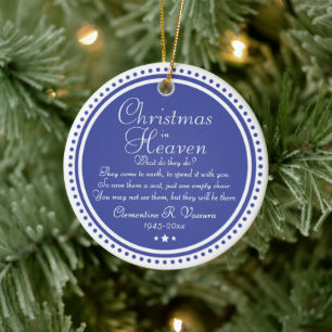 Gedenkblauer Weihnachten im Himmel Foto Keramik Ornament