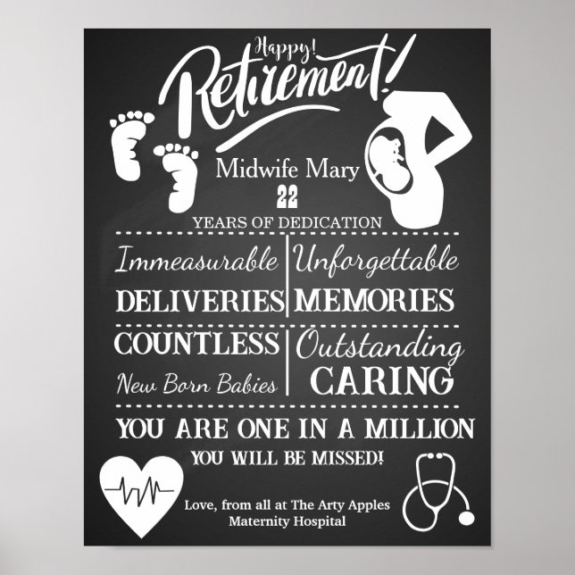 Gedenkbriefposter von Retirement Midfrau Poster (Vorne)