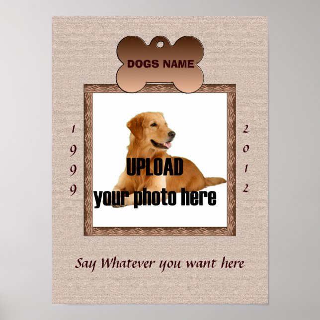 Gedenkbuch für Hunde - Braune Töne Poster (Vorne)