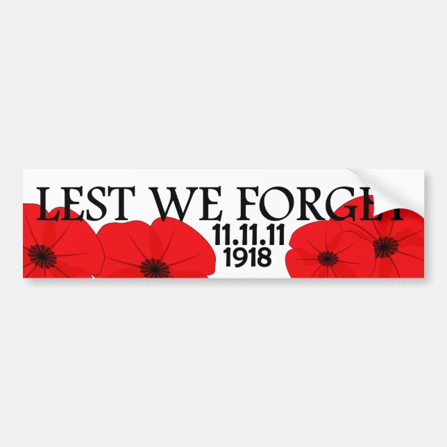 Gedenkdesign für Red Poppy Blume Autoaufkleber (Vorne)