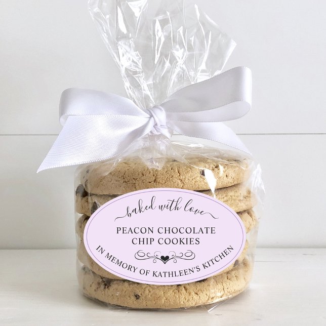 Gedenkdienstgedächtnis von Backed mit Liebe Gefall Ovaler Aufkleber (Memorial Service Memory Of Baked With Love Favor Oval Sticker)