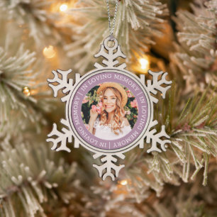Gedenken an das moderne, maßgeschneiderte Foto de Schneeflocken Zinn-Ornament