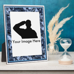 Gedenken an die Blaue Camouflage Military Plaque Fotoplatte