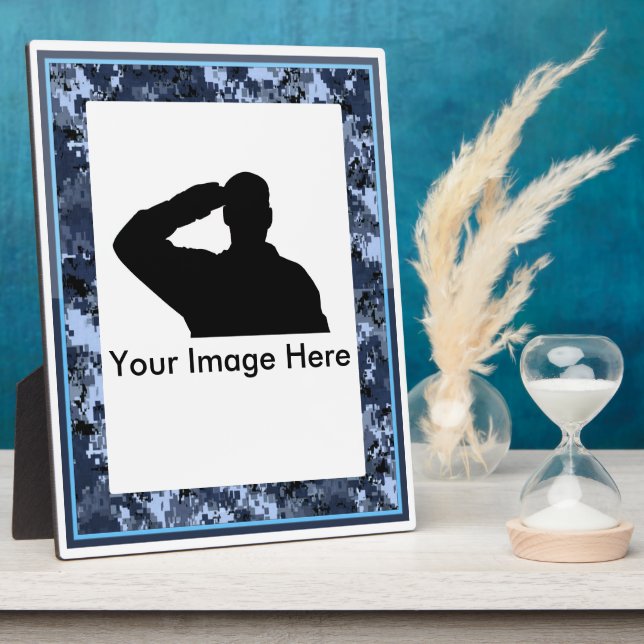 Gedenken an die Blaue Camouflage Military Plaque Fotoplatte (Seite)