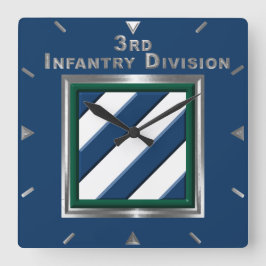 Gedenken an die dritte Infanterie-Division Quadratische Wanduhr