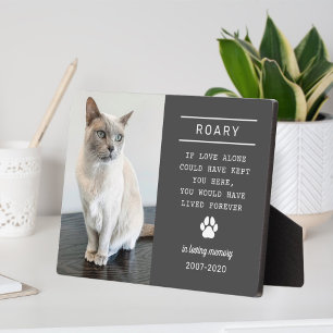 Gedenken an die Personalisierte Gedächtniskatze im Fotoplatte