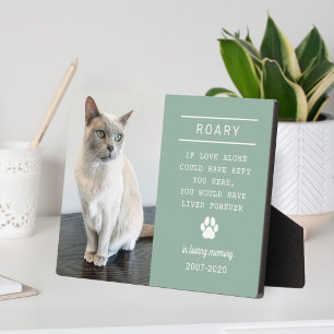 Gedenken an die Personalisierte Gedächtniskatze im Fotoplatte