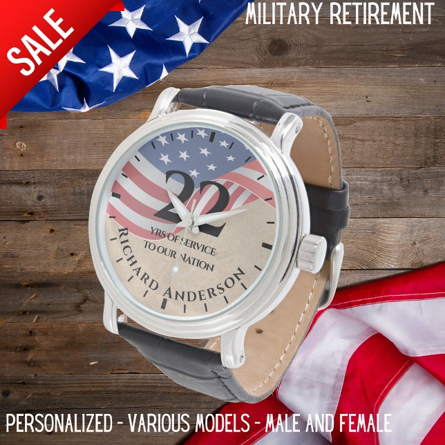 Gedenken an die US-Flagge im Militärruhestand Armbanduhr (Von Creator hochgeladen)