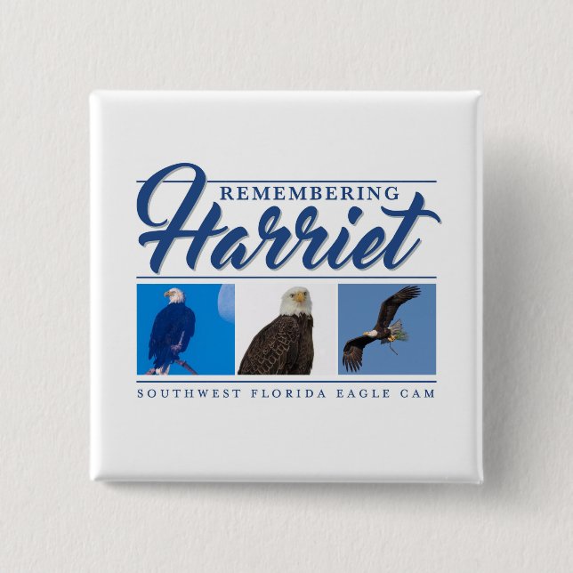 Gedenken an Harriet SWFL Eagle Cam Button (Vorderseite)