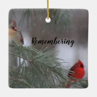 Gedenken an Kardinal Keramik Ornament