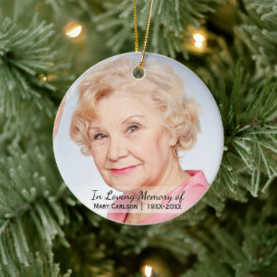 Gedenken an personalisiertes Foto im Gedächtnis Keramik Ornament