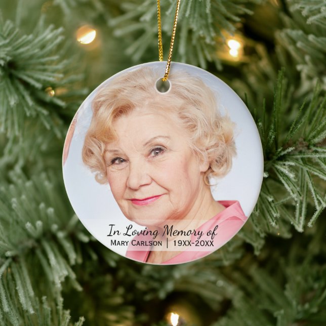 Gedenken an personalisiertes Foto im Gedächtnis Keramik Ornament (Baum)
