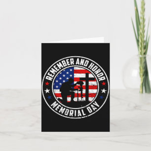 Gedenken und Ehren des Memorial Day Flagge USA Gef Karte