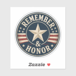 Gedenken und Ehren Sie den patriotischen Memorial Aufkleber