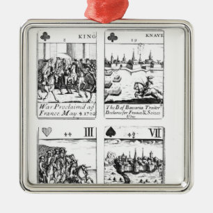 Gedenkende Spielkarten Ornament Aus Metall