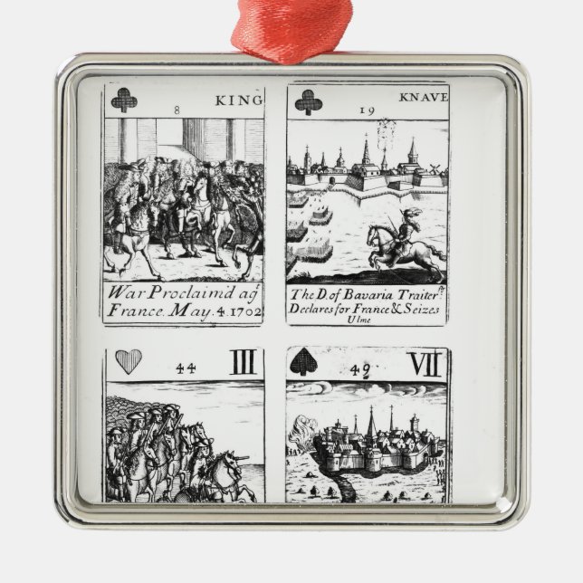 Gedenkende Spielkarten Ornament Aus Metall (Vorne)