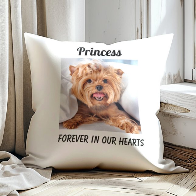 Gedenkerinnerung für Hunde im Herzen Kissen (Pet remembrance pillow-white)
