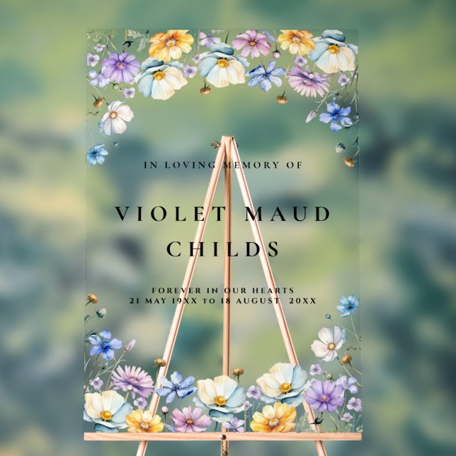 Gedenkfeier Acrylschild (Neutral)