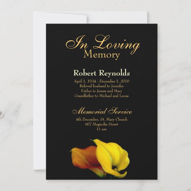 Gedenkfeier / Bekanntgabe Einladung (Vorderseite)