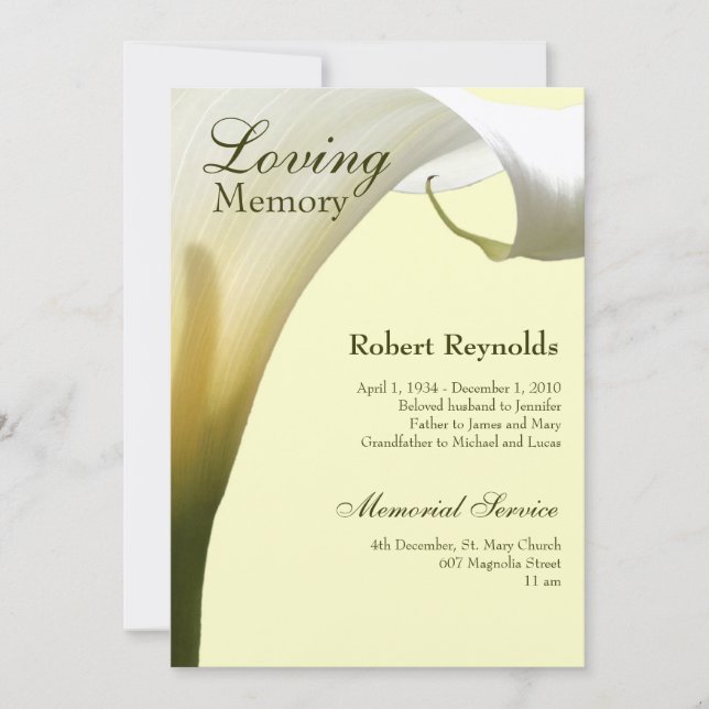 Gedenkfeier / Bekanntgabe Einladung (Vorderseite)