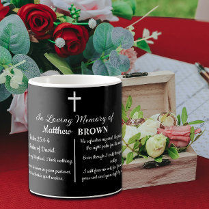 Gedenkfeier Bibelvers Andenken an die Beerdigung Kaffeetasse