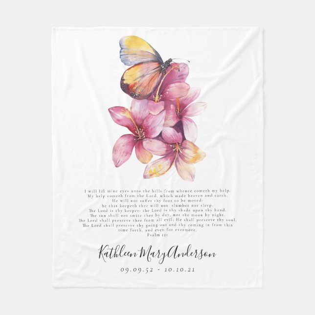 Gedenkfeier Butterfly Fleecedecke (Vorderseite)