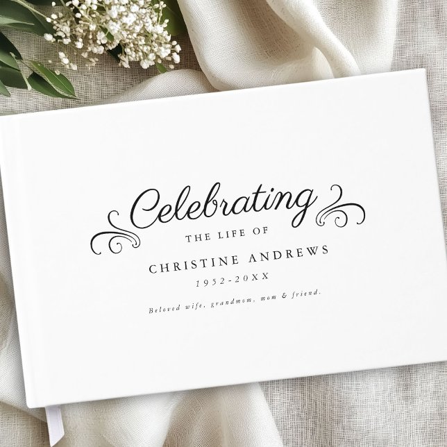 Gedenkfeier "Das Leben feiern" Weiß Gästebuch (Memorial "Celebration of life" White Guest Book)