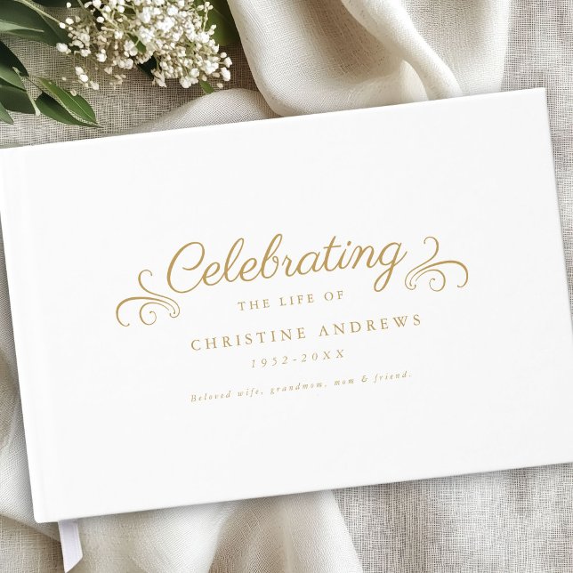 Gedenkfeier "Das Leben feiern" Weiß Gästebuch (Memorial "Celebration of life" White Guest Book)