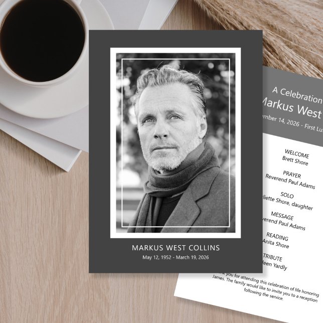 Gedenkfeier des Lebens Volles Foto Einladung (Von Creator hochgeladen)