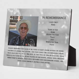 Gedenkfeier des Lebens von Janz 8x10 Plaque Fotoplatte