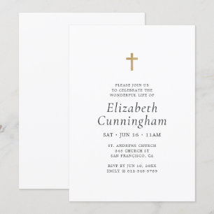 Gedenkfeier Einfaches Minimalistisches Kreuz Einladung