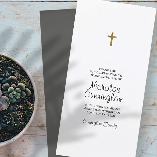 Gedenkfeier Einfaches und modernes Kreuz Dankeskarte (Von Creator hochgeladen)