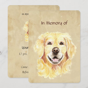 Gedenkfeier-Einladung Golden Retriever Hund Hausti Einladung