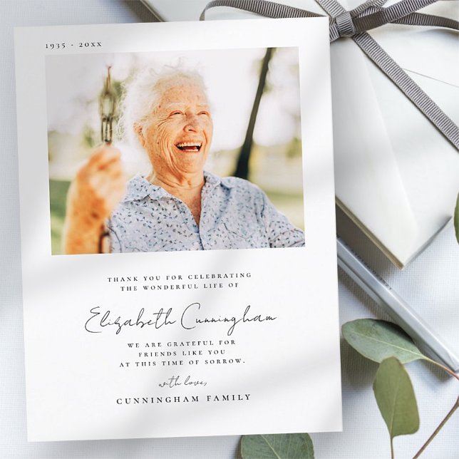 Gedenkfeier Elegantes Foto Postkarte (Von Creator hochgeladen)