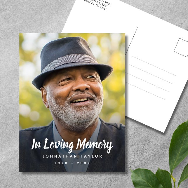 Gedenkfeier Foto Tribut Postkarte (Photo Memorial Postcard)