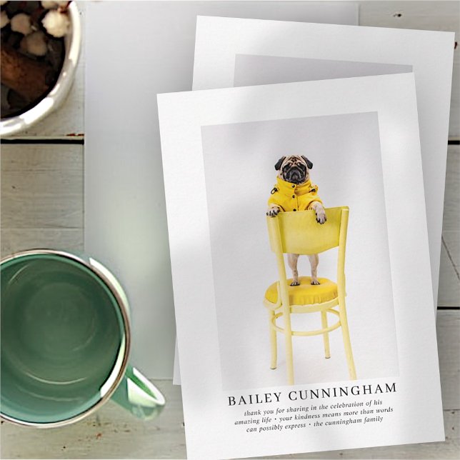 Gedenkfeier für Begleiter | Elegantes modernes Fot Dankeskarte (Von Creator hochgeladen)