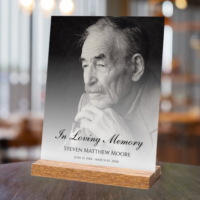 Gedenkfeier für das benutzerdefinierte Foto Acrylschild (Photo Memorial Sign)