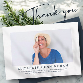 Gedenkfeier für sie | Elegantes modernes Foto Dankeskarte