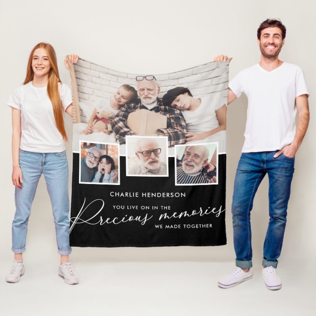 Gedenkfeier für Wertvolle Erinnerungen mit 4 Fotos Fleecedecke (Beispiel)