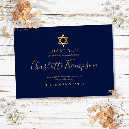 Gedenkfeier Gold Star von David Jewish Simple Dankeskarte