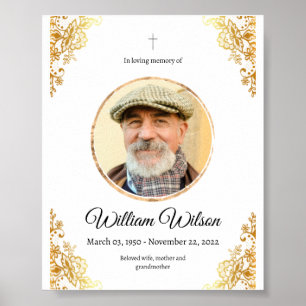 Gedenkfeier im minimalistischen Goldstil Poster