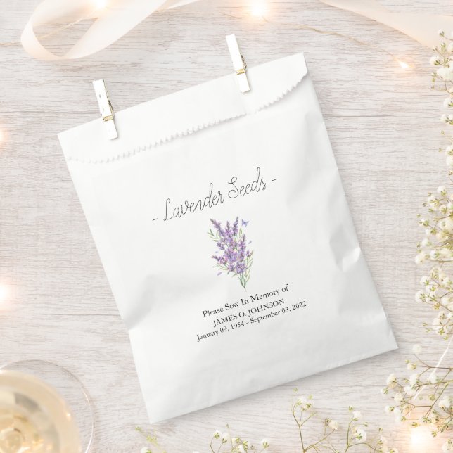 Gedenkfeier Lavender Seed Beerdigung Geschenktütchen (Ausgeschnitten)