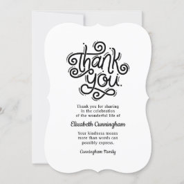 Gedenkfeier Moderne Kalligraphie Dankeskarte