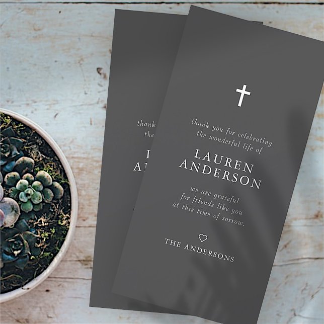 Gedenkfeier Modernes Chic Cross Dankeskarte (Von Creator hochgeladen)
