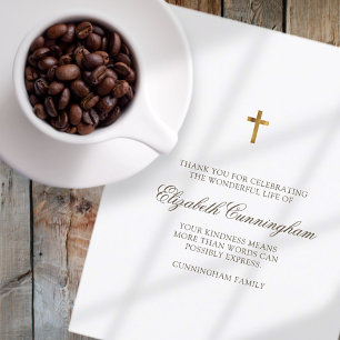 Gedenkfeier Modernes und einfaches Kreuz Dankeskarte