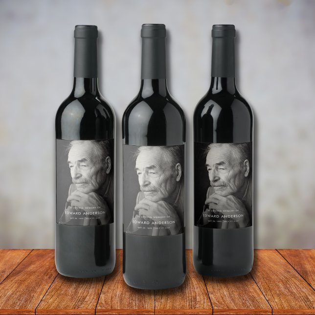 Gedenkfeier oder Beerdigung Foto Tribut Keepake Weinetikett (Von Creator hochgeladen)