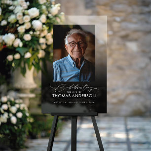 Gedenkfeier oder Beerdigung Foto Tribut Schwarz ve Acrylschild