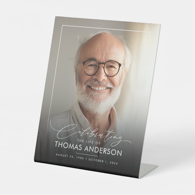 Gedenkfeier oder Beerdigung Foto Tribut Schwarz ve Sockelschild (Vorderseite)